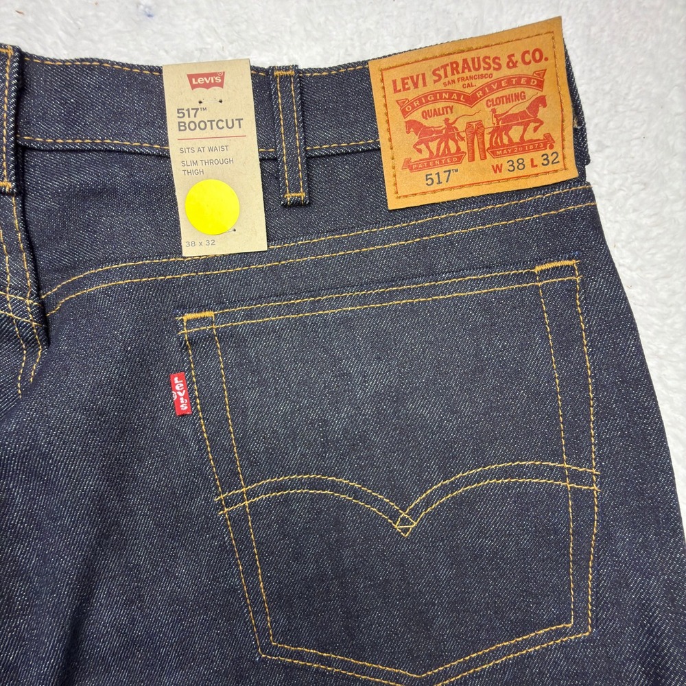 Levis 517 Bootcut Jeans Mens 38x32 Dark Wash Blue Denim NWT